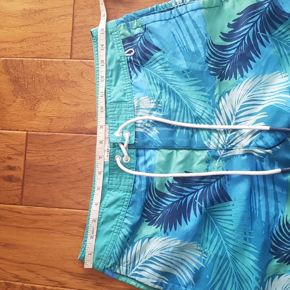 American Eagle Outfitters Men's Teal Palm Print Swim Board Shorts Size S - Picture 12 of 16